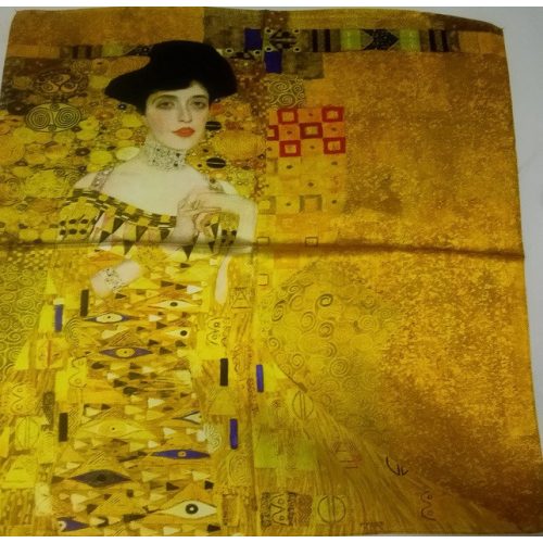 70x70 cm-es festményes selyem sál, kendő - Gustav Klimt  - ÚJ