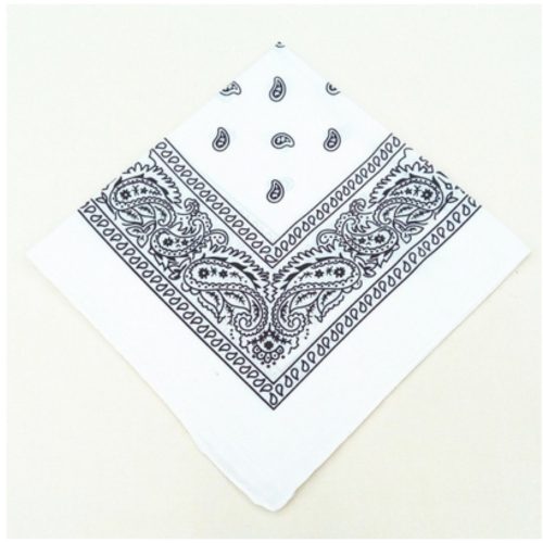Fehér mintás kendő, sál, bandana - ÚJ