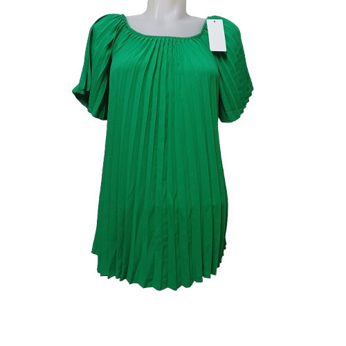 Női zöld rakott anyagú, pliszírozott blúz, one size, free size, egy méret - Made In Italy - ÚJ