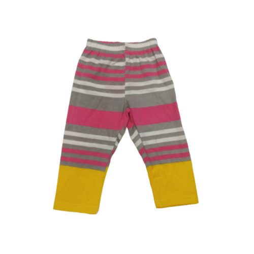 104-es szürke-rózsaszín csíkos leggings - ÚJ