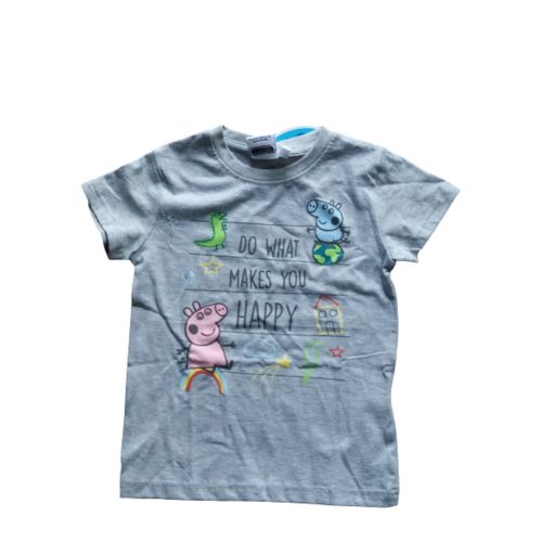 104-es szürke unisex póló - Peppa Pig - Peppa Malac - ÚJ