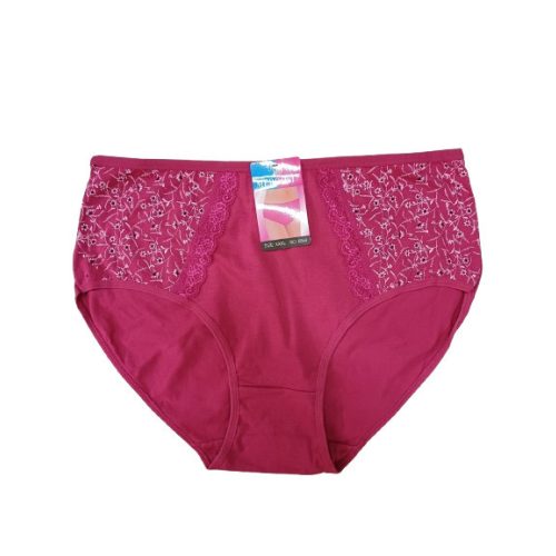 Női 3XL-es pink virágos széles oldalú bugyi - ÚJ