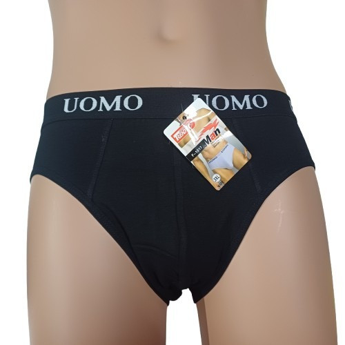 Férfi XXL-es fekete feliratos gumis derekú alsónadrág, fecske fazon - Uomo - ÚJ