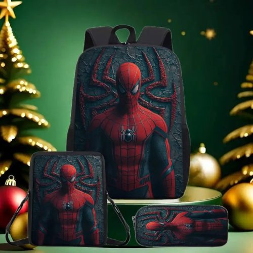 Fekete iskolatáska 3 részes - Pókember, Spiderman - ÚJ