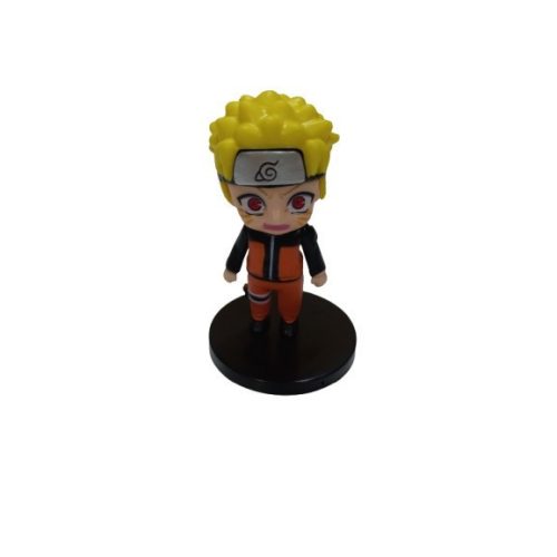 6 cm-es műanyag figura, akciófigura, sárga hajú, narancssárga ruhás - Naruto - ÚJ