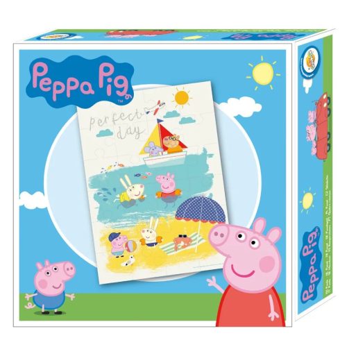 24 db-os puzzle, kirakó, tengerpart - Peppa malac - Peppa Pig - ÚJ