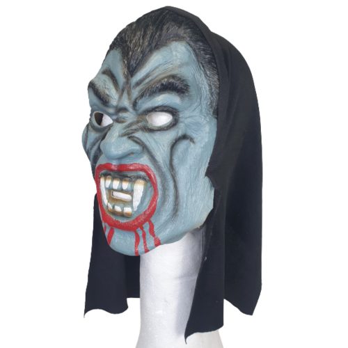 Fekete-kék gumi drakula, vámpír, szörny álarc - Halloween