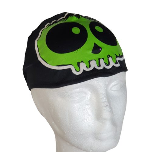1-2 évesre fekete-zöld koponyás fejre húzható halloween fejdísz, sapka - TU