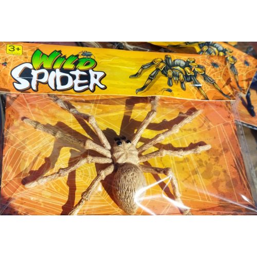 Nagyméretű műanyag barna pók, dekoráció, partikellék - Halloween - ÚJ