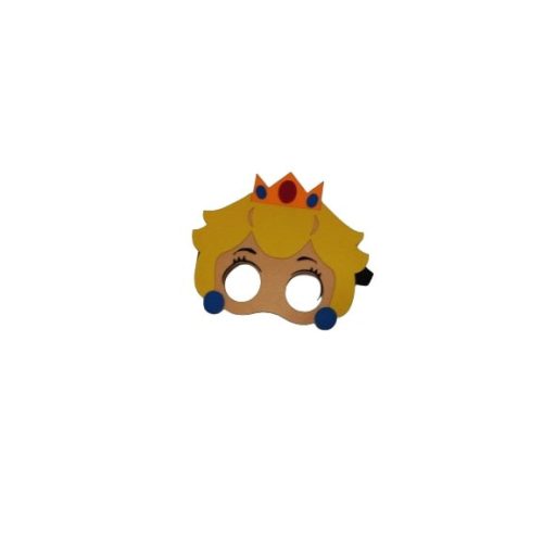 Sárga filc maszk, álarc, jelmezkiegészítő, királylány, hercegnő - Princess Peach - Super Mario - Nintendo - ÚJ