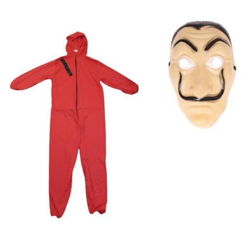 Kamasz méretű bankrabló jelmez álarccal - Money Heist - A nagy pénzrablás - ÚJ