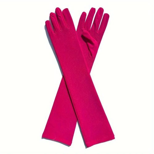 Hosszú pink kesztyű, báli kesztyű, jelmezkesztyű - ÚJ