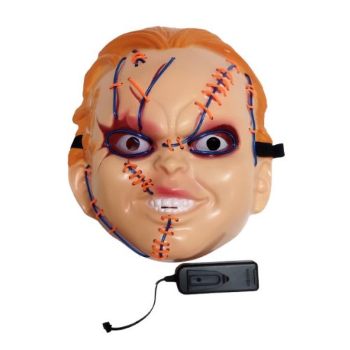 Világítós Chucky műanyag horror maszk, álarc - Halloween - ÚJ