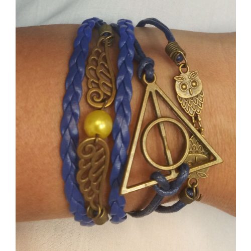 Kék bőr karkötő - Harry Potter - ÚJ