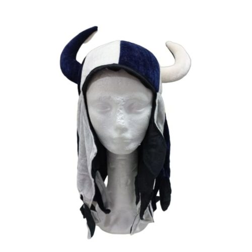 Felnőtt fejre (kb 60 cm-es fejkörméretre) kék-fehér kockás vikingsapka