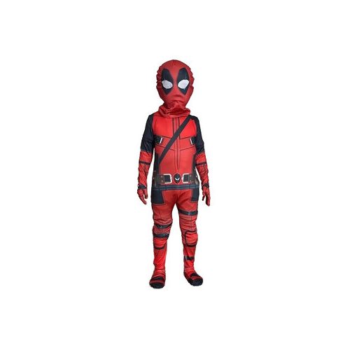 Kb 3 évesre piros-fekete jelmezruha és maszk (álarc) - Deadpool - ÚJ