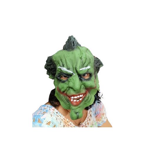 Zöld rémisztő gumi maszk, álarc - Halloween - ÚJ