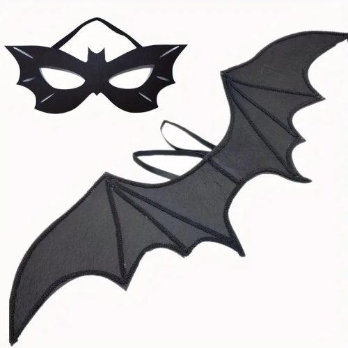 Kétrészes denevér jelmez szett - szárny és álarc (maszk), jelmezkiegészítő - Halloween - ÚJ