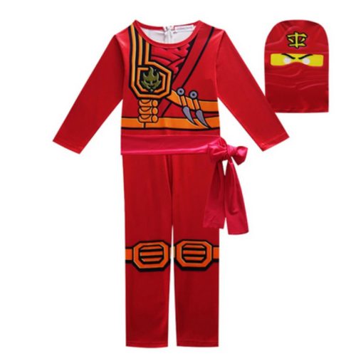 116-122-es piros Ninjago jelmez, 3 részes - ÚJ