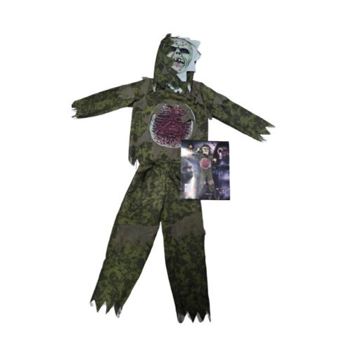 5-6 évesre zöld zombi, szörny jelmez (S) - Halloween - ÚJ