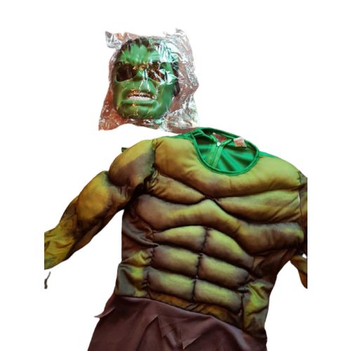 Izmosított Hulk jelmez maszkkal, 7-9 év - ÚJ
