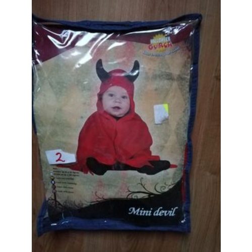 6-12 hónaposra (74) baba ördög jelmez, kapucnis palást - Halloween - ÚJ