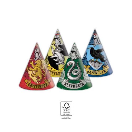 Harry Potter Hogwarts Houses parti kalap, csákó 6 db-os FSC - ÚJ