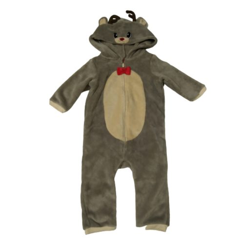 74-es barna rénszarvasos pihepuha vastagabb rugi, levegőztető overall - H&M