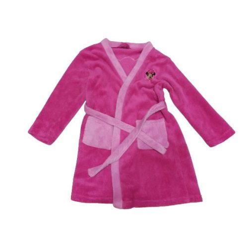 116-122-es pink szőrmés köntös, fürdőköpeny - Minnie Egér 