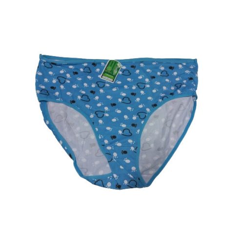 Női 4-5XL-es kék szivecskés nagyméretű maxi bugyi - ÚJ