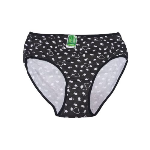 Női 4-5XL-es fekete szivecskés nagyméretű maxi bugyi - ÚJ