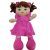 37 cm-es rózsaszín textil baba, rongybaba