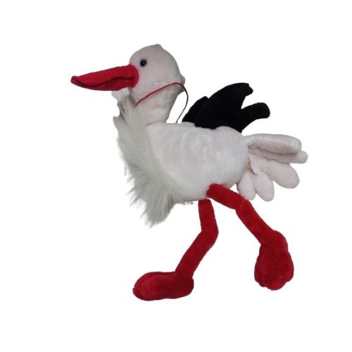 Gólya plüss figura, kb 40 cm (kicsit el van színeződve)