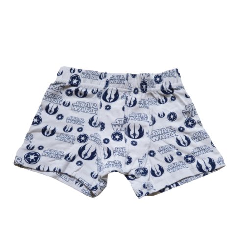 92-98-as fehér alapon fekete vagy kék mintás boxeralsó - Star Wars - ÚJ