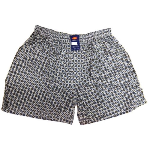 Férfi 3XL-es kék-fekete kockás (horgonyos-mentőőves) gombos boxer, alsónadrág - Lordan  - ÚJ