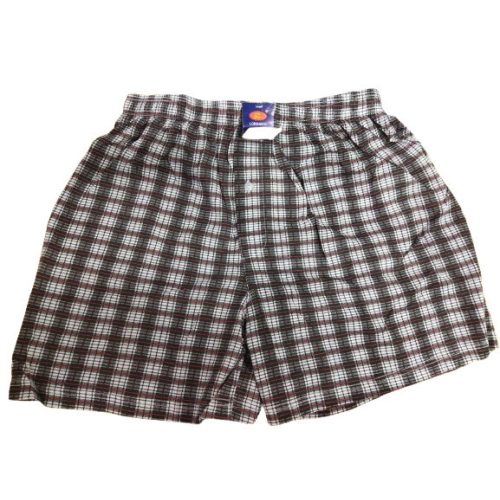 Férfi 3XL-es fekete kockás gombos boxer, alsónadrág - Lordan  - ÚJ