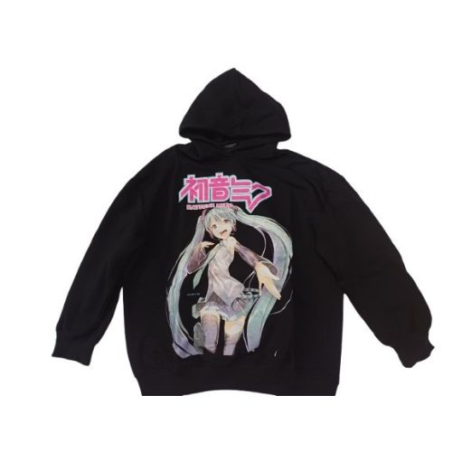 158-164-es fekete pulóver - Hatsune Miku