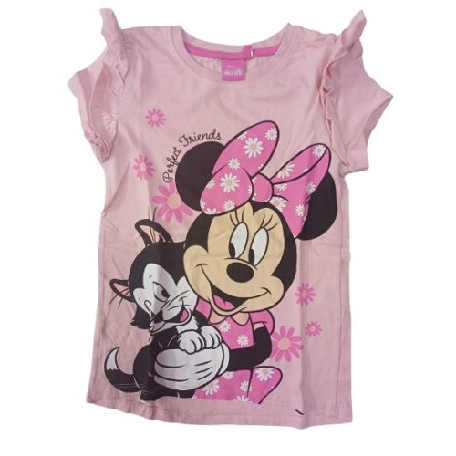128-as rózsaszín fodros vállú póló - Minnie egér