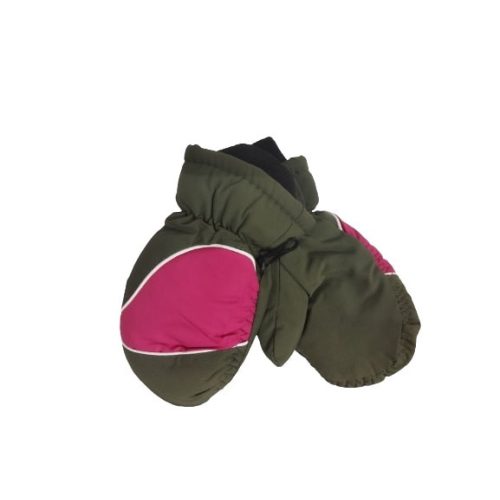6-8 évesre khaki-pink egyujjas síkesztyű, orkános kesztyű 