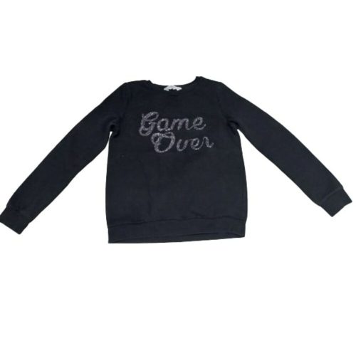 146-152-es fekete csillogó feliratos pulóver - H&M