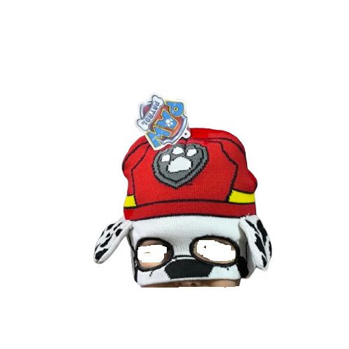 52 cm-es fejre piros-fehér kötött sapka - Paw Patrol - Mancs őrjárat - Marshall - ÚJ