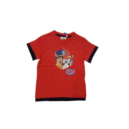 122-es piros fiú póló - Paw Patrol - Mancs Őrjárat - ÚJ
