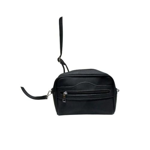 Fekete műbőr kistáska, crossbody, övtáskaként is hordható - ÚJ