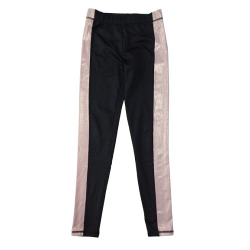 134-140-es fekete-rózsaszín leggings, oldalt csillogós - H&M