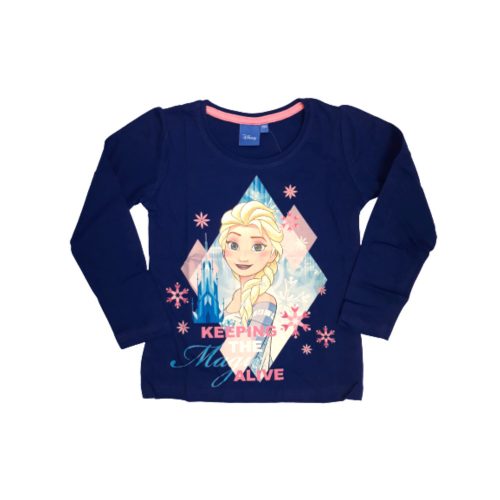 134-es kék pamutfelső - Jégvarázs, Frozen - ÚJ