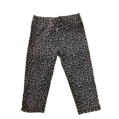 128-as szürke leopárd mintás térdig érő leggings