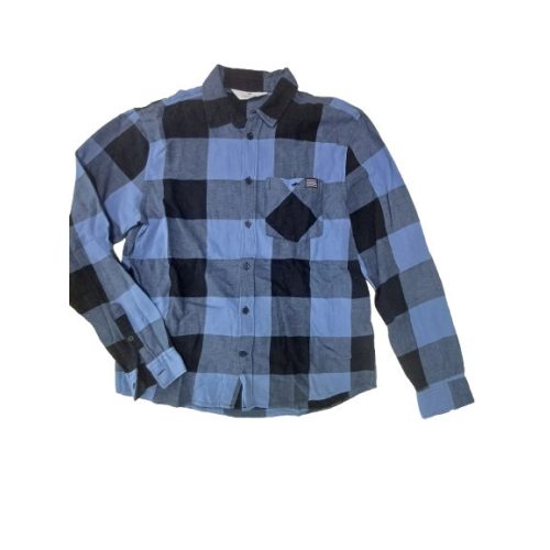 164-es kék-fekete kockás hosszú ujjú ing - H&M