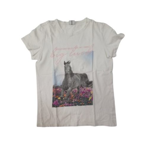 158-164-es fehér lovas póló - H&M