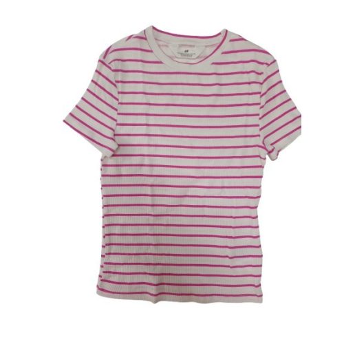 158-as fehér-pink csíkos póló - H&M