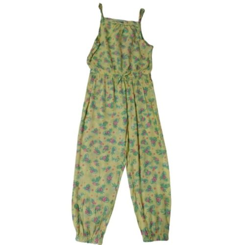110-es sárga virágos playsuit, nyári overall - Kiki & Koko - ÚJ